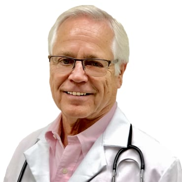 Portrait of Dr. David B. Phillips in a white coat